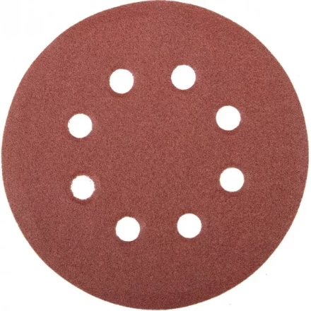 Круг шлифовальный универсальный STAYER &quot;MASTER&quot; из абразивной бумаги на велкро основе, 8 отверстий, Р100, 125мм, 5шт 35452-125-100 купить в Перми
