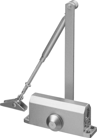 Доводчик дверной STAYER, для дверей массой до 80 кг, цвет серебро 37915-80 купить в Перми