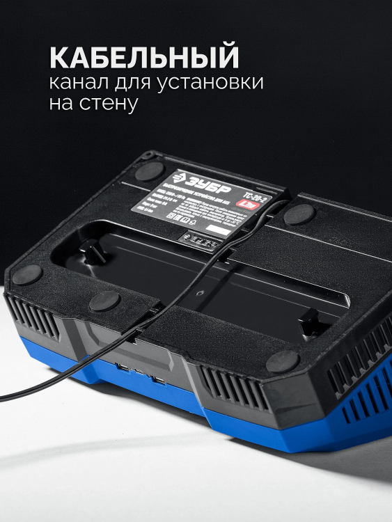 ЗУБР Turbo CHARGE, 20 В, 2 порта, 2 х 9 А, зарядное устройство для LMS АКБ, ПРОФЕССИОНАЛ (TC-20-2) купить в Перми