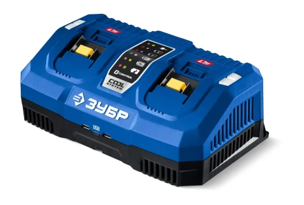 ЗУБР Turbo CHARGE, 20 В, 2 порта, 2 х 9 А, зарядное устройство для LMS АКБ, ПРОФЕССИОНАЛ (TC-20-2) купить в Перми