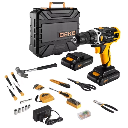 Дрель аккумуляторная DEKO DKCD20FU-Li, 063-4178 + набор 104 аксессуара купить в Перми
