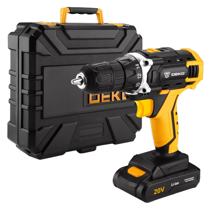 Дрель аккумуляторная DEKO DKCD20FU-Li, 063-4178 + набор 104 аксессуара купить в Перми