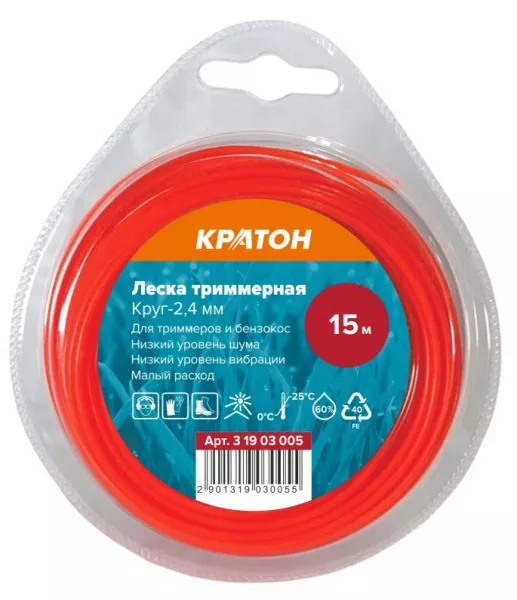 Леска триммерная Кратон Круг-2,4мм 3 19 03 005 купить в Перми