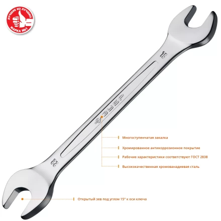 ЗУБР 8 шт, 6 - 22 мм, набор рожковых гаечных ключей, Профессионал (27009-H8) купить в Перми