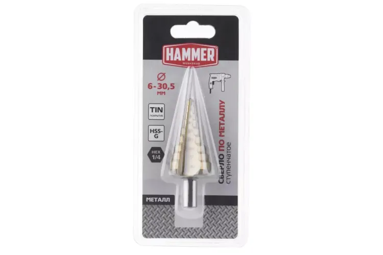 Сверло по металлу HAMMER Ф30х80мм (DR MT 6,0-30,5мм*80/10мм) купить в Перми