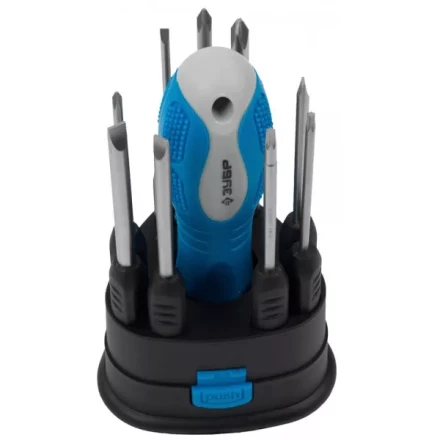 Набор ЗУБР Отвертка &quot;ЭКСПЕРТ&quot; со сменными стержнями 60мм, SL 3,0, 4,0, 5,0, 6,0мм, PH№ 0, 1, 2, TORX 10, 15, 10пред. 25282-H10 купить в Перми