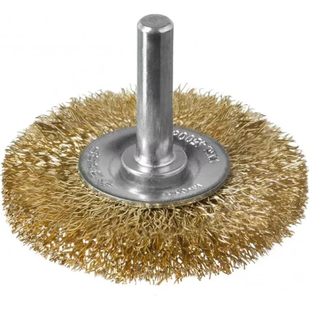 ЗУБР &quot;ПРОФЕССИОНАЛ&quot;. Щетка дисковая для дрели, витая латунированная стальная проволока 0,3мм, 50мм 3520-050_z02 купить в Перми
