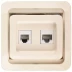Розетка СВЕТОЗАР &quot;ГАММА&quot; комбинированная, телефонная + компьютерная, цвет бежевый SV-54119-B купить в Перми