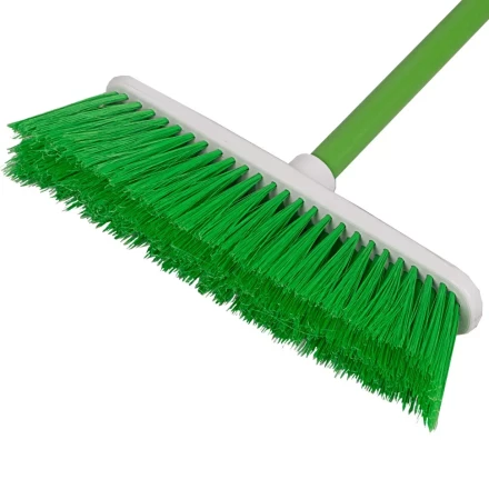 Щетка пластмассовая для подметания пола, 27 см, c черенком, 120 см, салатовая щетина, Home Palisad 935455 купить в Перми