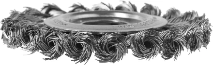 ЗУБР &quot;ПРОФЕССИОНАЛ&quot;. Щетка дисковая для УШМ, плетеные пучки стальной проволоки 0,5мм, 100х22мм 35190-100_z02 купить в Перми