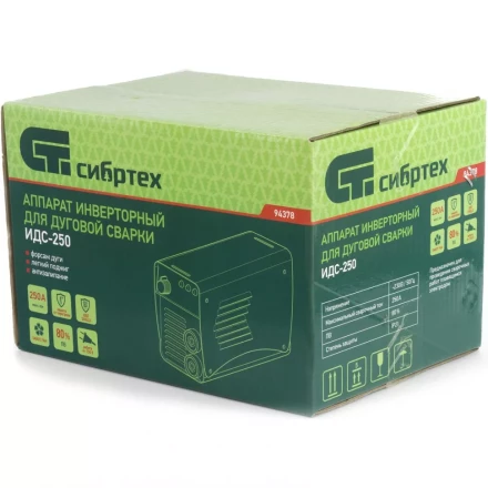 Аппарат инверторный дуговой сварки СИБРТЕХ ИДС-250 94378 купить в Перми