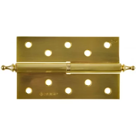 Петля дверная разъемная ЗУБР &quot;ЭКСПЕРТ&quot;, 1 подшипник, цвет мат. латунь (SB), левая, с крепежом, 125х75х2,5мм,2шт 37605-125-3L купить в Перми