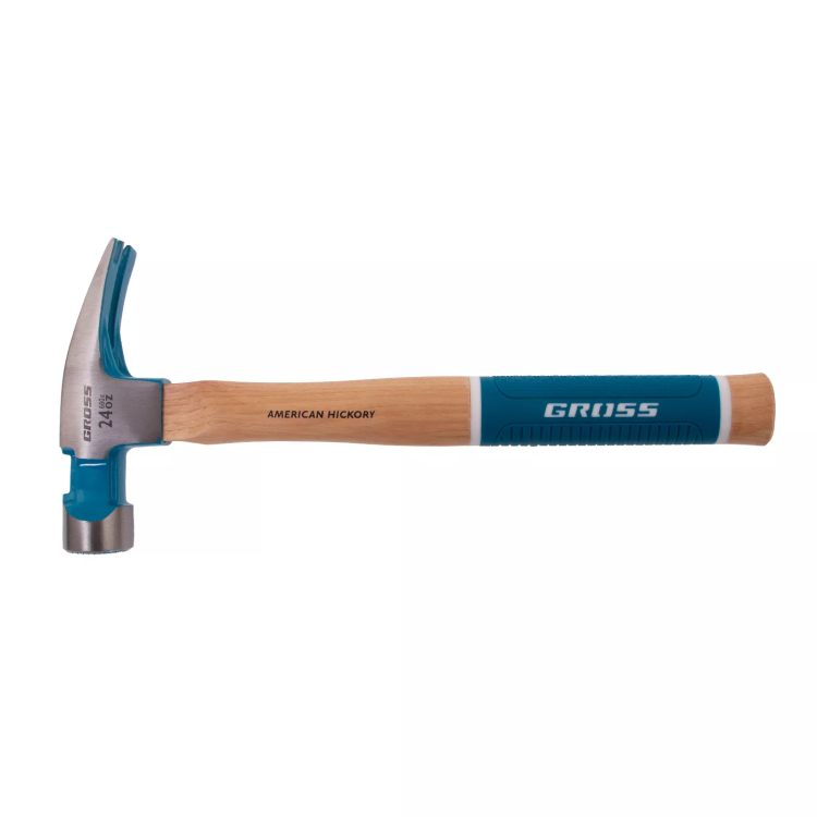 Молоток-гвоздодер, 680 г Gross 10425, угол 75, магнит, обрезиненная рукоятка AMERICAN HICKORY купить в Перми