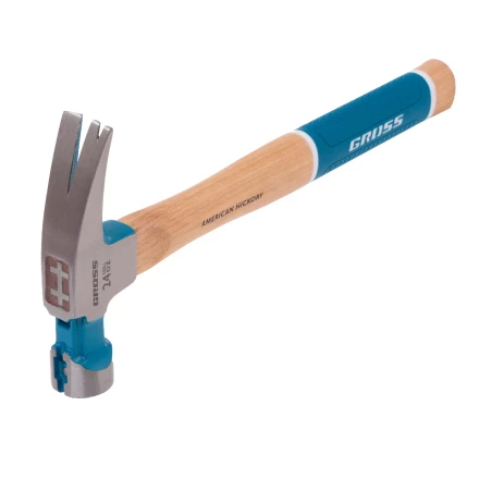 Молоток-гвоздодер, 680 г Gross 10425, угол 75, магнит, обрезиненная рукоятка AMERICAN HICKORY купить в Перми