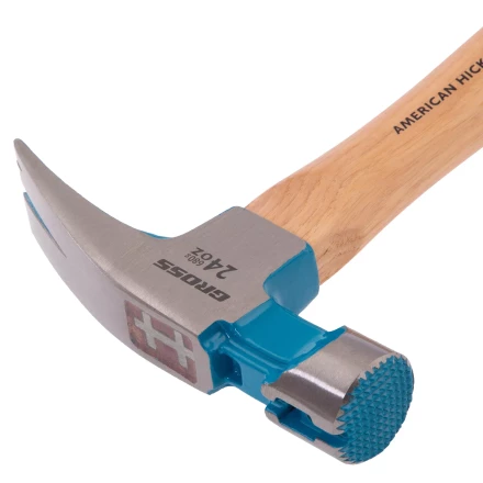 Молоток-гвоздодер, 680 г Gross 10425, угол 75, магнит, обрезиненная рукоятка AMERICAN HICKORY купить в Перми