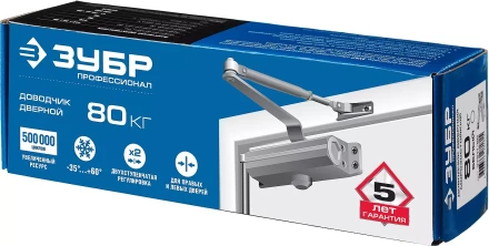 Доводчик дверной ЗУБР &quot;ПРОФЕССИОНАЛ&quot; для дверей массой до 40 кг цвет белый 37911-50 купить в Перми