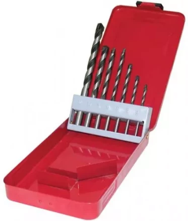 Набор сверл для бетона Ф4-12 мм 7 штук металлический футляр 9362 купить в Перми