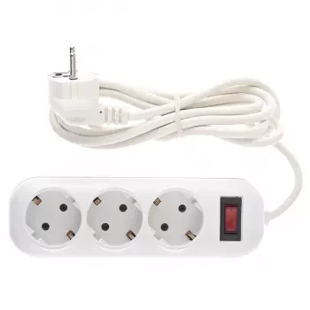 Удлинитель бытовой серия EF, с заземлением и выключателем, 2м, 3 розетки, 10A Stern 95770 купить в Перми