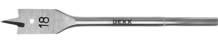 Сверло по дереву перовое, шестигранный хвостовик, DEXX 2945-18, d=18мм 2945-18 купить в Перми