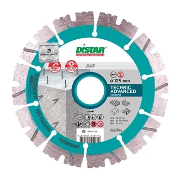 Диск алмазный сегментный по армированному бетону Technic Advanced 125 мм DiStar купить в Перми