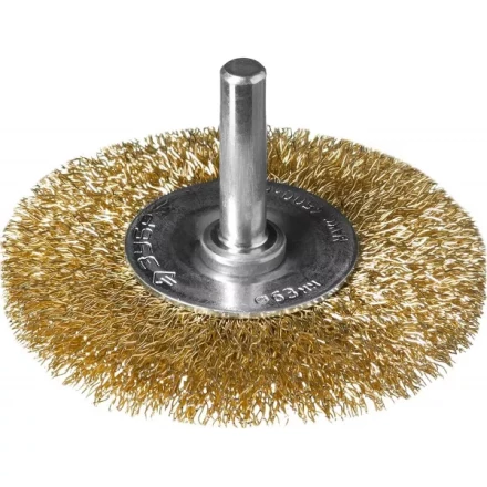 ЗУБР &quot;ПРОФЕССИОНАЛ&quot;. Щетка дисковая для дрели, витая латунированная стальная проволока 0,3мм, 63мм 3520-063_z02 купить в Перми