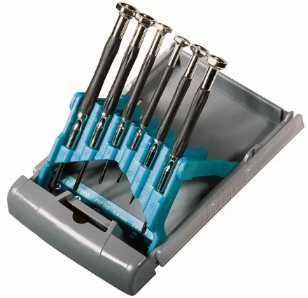 Набор отверток для точной механики CrMo метал.обрезин. рукоятки  6шт. бокс - трансформер  GROSS 13346 купить в Перми