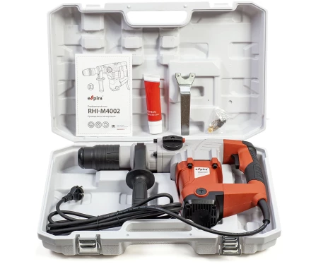 Перфоратор ESPIRA RHI-M4002 (sds max 220 – 240В/50 Гц, мощность 1500 Вт, эн.удара 10 Дж, вес 7.2 кг, кейс), 400551 купить в Перми