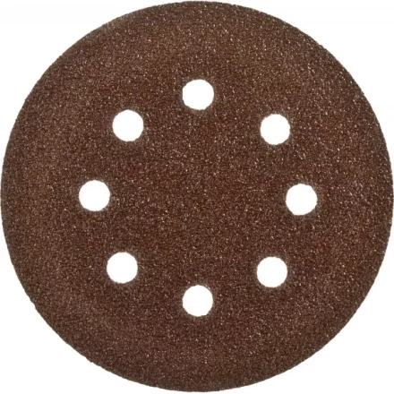 Круг шлифовальный ЗУБР &quot;СТАНДАРТ&quot; из абразивной бумаги на велкро основе, 8 отв., Р240, 125мм, 5шт 35350-125-240 купить в Перми
