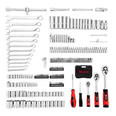 Набор инструментов, 1/2&quot;, 3/8&quot;, 1/4&quot;, пластиковый кейс 215 предм.// MTX 13589 купить в Перми