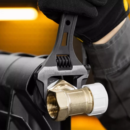 Ключ разводной Denzel, 200 мм, CrV, кованый, 15748 купить в Перми