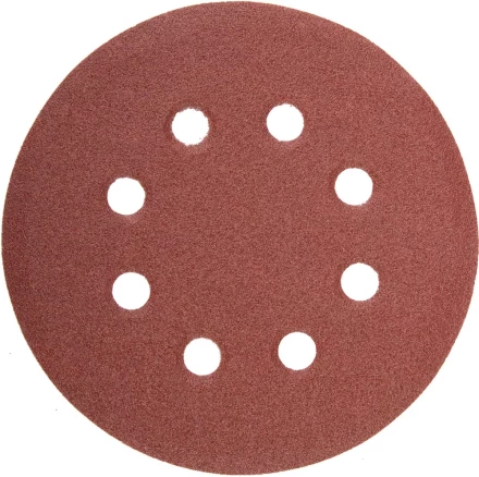 Круг шлифовальный универсальный STAYER &quot;MASTER&quot; из абразивной бумаги на велкро основе, 8 отверстий, Р80, 125мм, 5шт 35452-125-080 купить в Перми