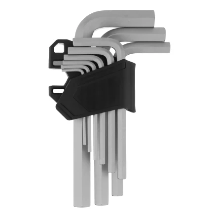 Набор ключей имбусовых, HEX, 2-12 мм, CrV, 9 шт. Сибртех 123677 купить в Перми