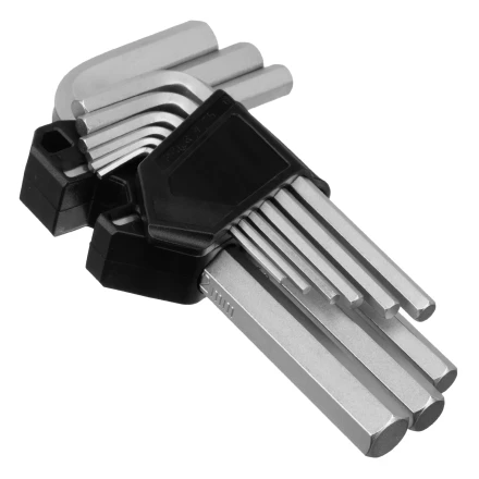 Набор ключей имбусовых, HEX, 2-12 мм, CrV, 9 шт. Сибртех 123677 купить в Перми