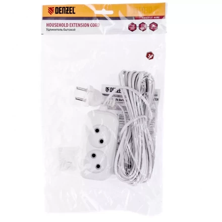 Удлинитель бытовой без заземления 7 м 2 розетки 6 А серия УХ6 Denzel 95923 купить в Перми