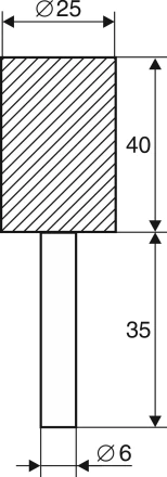 Шарошка абразивная Цилиндр 25х40х6 мм 21654 купить в Перми