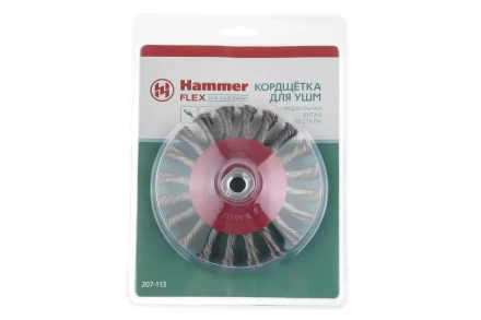 Кордщетка HAMMER тарелка 125мм для УШМ витая сталь (207-113) купить в Перми
