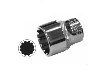 Головка торцевая  27 мм, универсальная, SPLINE, CrV, хромированная  MATRIX MASTER 13160 купить в Перми