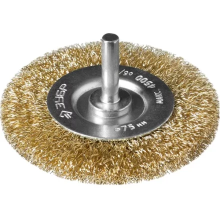 ЗУБР &quot;ПРОФЕССИОНАЛ&quot;. Щетка дисковая для дрели, витая латунированная стальная проволока 0,3мм, 75мм 3520-075_z02 купить в Перми