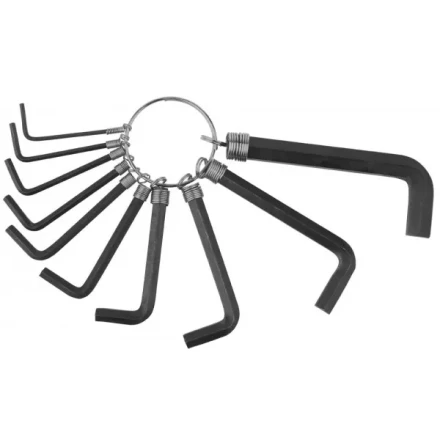 Набор DEXX: Ключи имбусовые, оксидированные, на кольце, HEX, 1,5-2-2,5-3-3,5-4-5-5,5-6-8, 10шт 27403-H10 купить в Перми