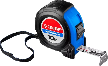 Рулетка ЗУБР &quot;НЕЙЛОН&quot;, нейлоновое покрытие, упрочненное полотно, ударопрочный обрезиненный корпус, 10м/25мм 34056-10-25_z01 купить в Перми