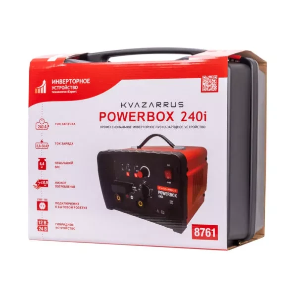 Инверторное пуско-зарядное устройство KVAZARRUS PowerBox 240i, таймер, пластиковый кейс купить в Перми
