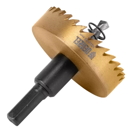 Коронка по металлу HSS, 53 мм, нитридтитановое покрытие Denzel 724117 купить в Перми