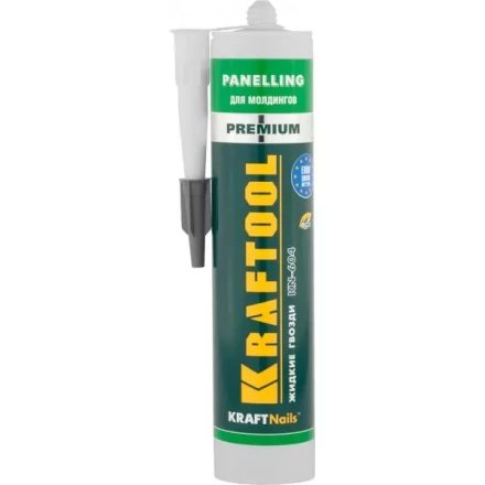 Клей монтажный KRAFTOOL KraftNails Premium KN-604, для молдингов, панелей и керамики, без растворителей, 310мл 41349_z01 купить в Перми