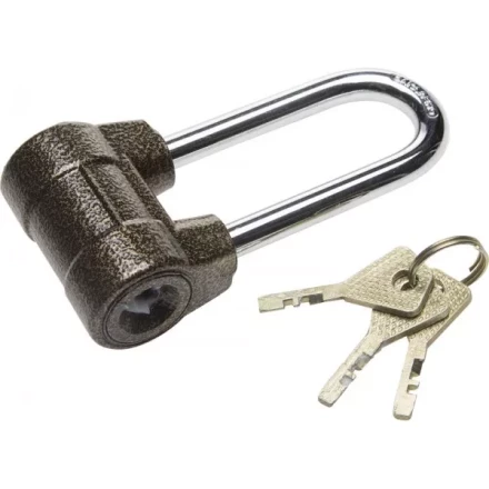 Замок навесной ЗУБР &quot;МАСТЕР&quot; облегченный, дисковый механизм секрета, ключ 7 PIN, удлиненная дужка d-10мм, 60мм 3720-4-01_z01 купить в Перми