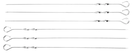 Шампуры KRAFTOOL &quot;EXPERT&quot; плоские, усиленные, нерж. сталь 2мм, длина 600мм, в блистере, 6шт 68331-60-H6 купить в Перми