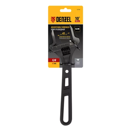 Ключ разводной Denzel 15749, 250 мм, CrV, кованый купить в Перми