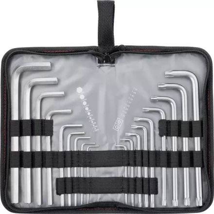 Набор ключей шестигранных имбусовых HEX-TORX,  18 шт: HEX 1,5–10 мм, T10-T50, CrV, удлиненные, сатин  MATRIX 12315 купить в Перми