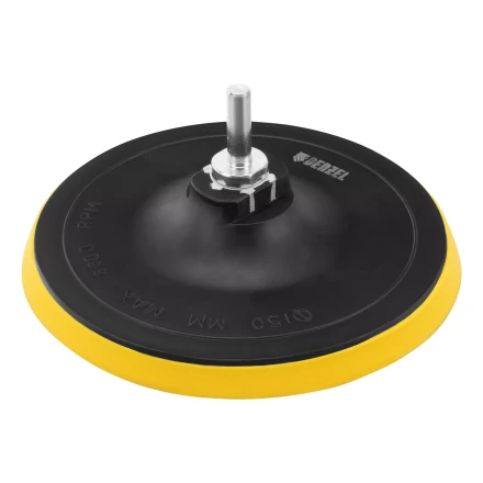 Тарелка опорная для дрели и УШМ с липучкой, 150 мм, стандартная, с адаптером c М14 на d8 Denzel 76252 купить в Перми