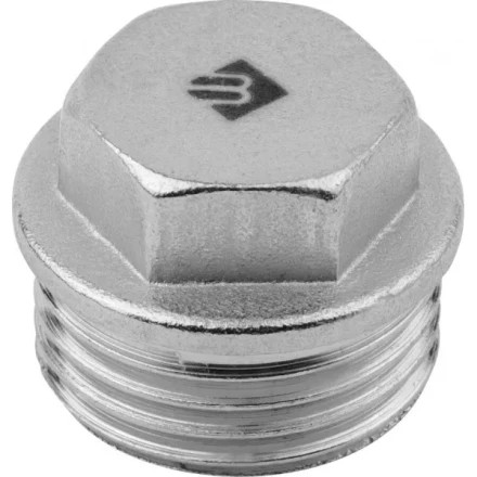 Заглушка ЗУБР &quot;ЭКСПЕРТ&quot;, никелированная латунь, 6-ти гранная головка, наружная резьба, 1/2&quot; 51297-S-1/2 купить в Перми