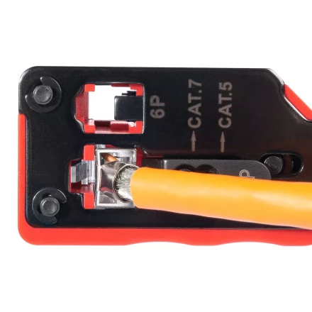 Кримпер многофункциональный КВТ JT-04А с 2 встроенными модулями для обжима RJ-45 (Cat 7), RJ-12, RJ-11 (89439) купить в Перми